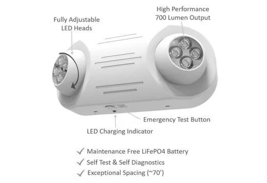 Emergence Series, High Performance Emergency Unit, White, Remote Capacity, Self-Diagnostics - view 3