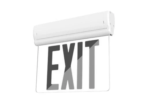 Emergence Series Thermoplastic Edgelit Exit Sign, Selectable Red/Green Legend, Selectable Single/Double Face, White H...