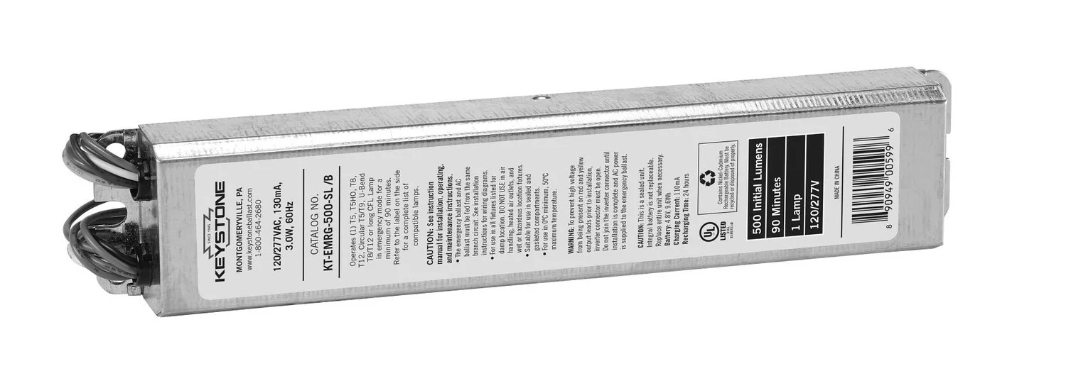 Emergency Ballast: 500 Lumen, T8 / T12, Slim Case