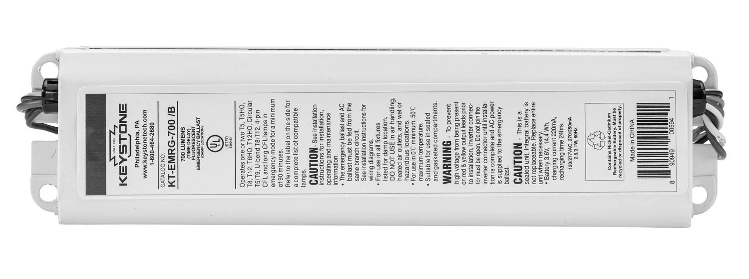 Emergency Ballast: 700 Lumens, T8 / T12