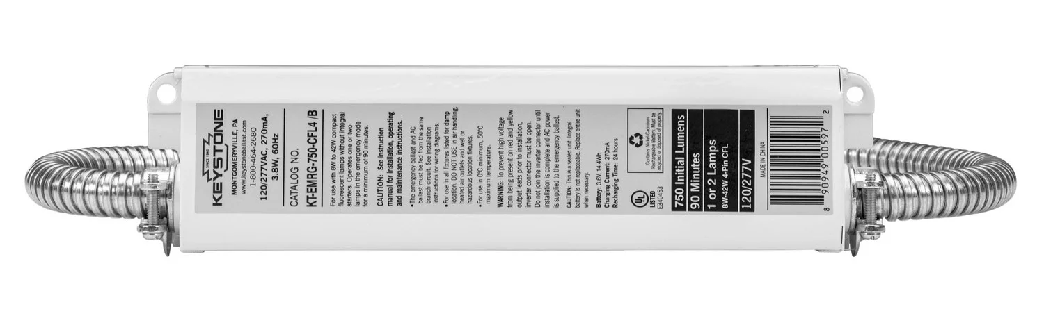 Emergency Ballast: 750 Lumen, 4 Pin CFL
