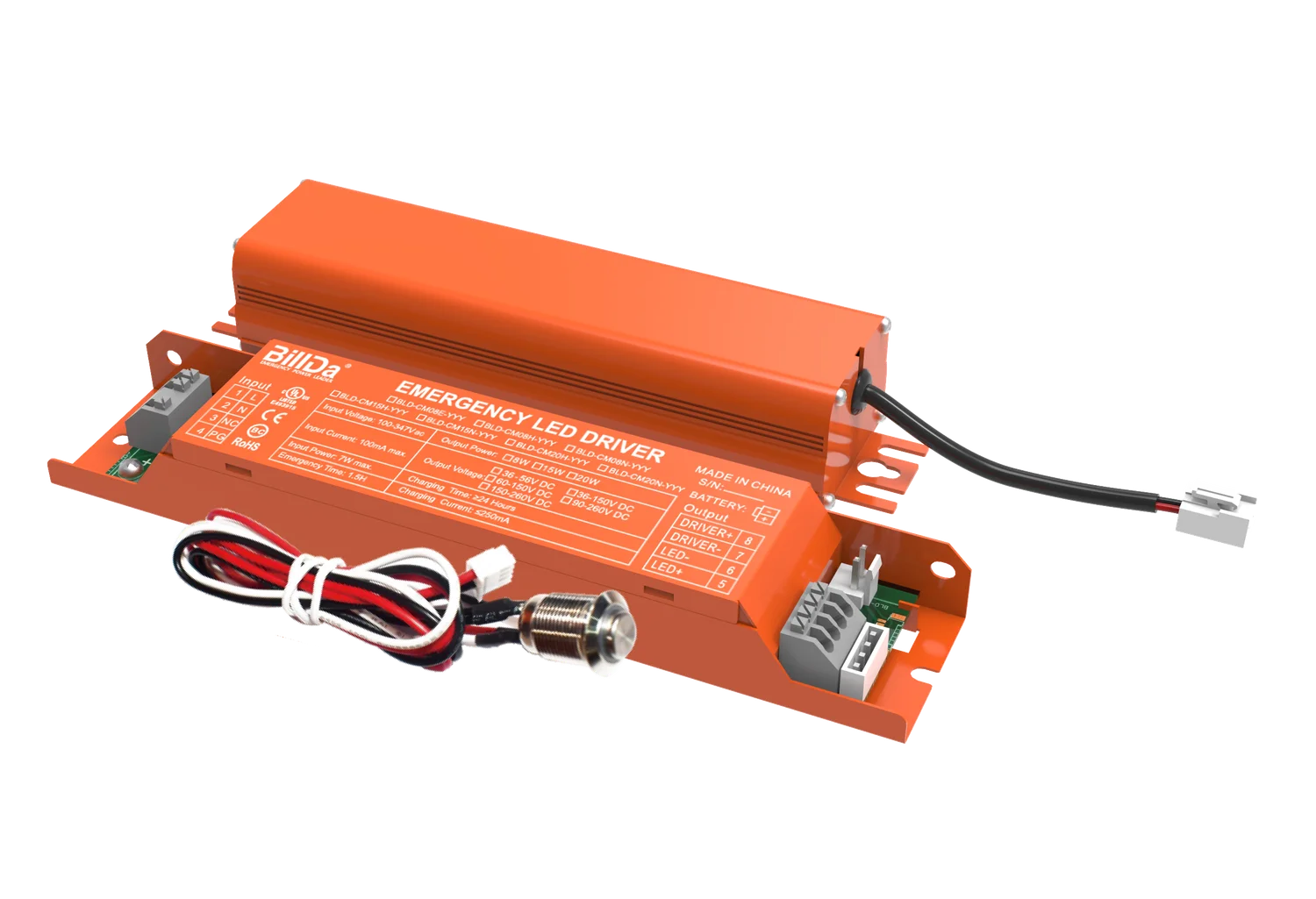 Emergency LED Driver, 100-347Vac, 36-56Vdc, 8W, Type A