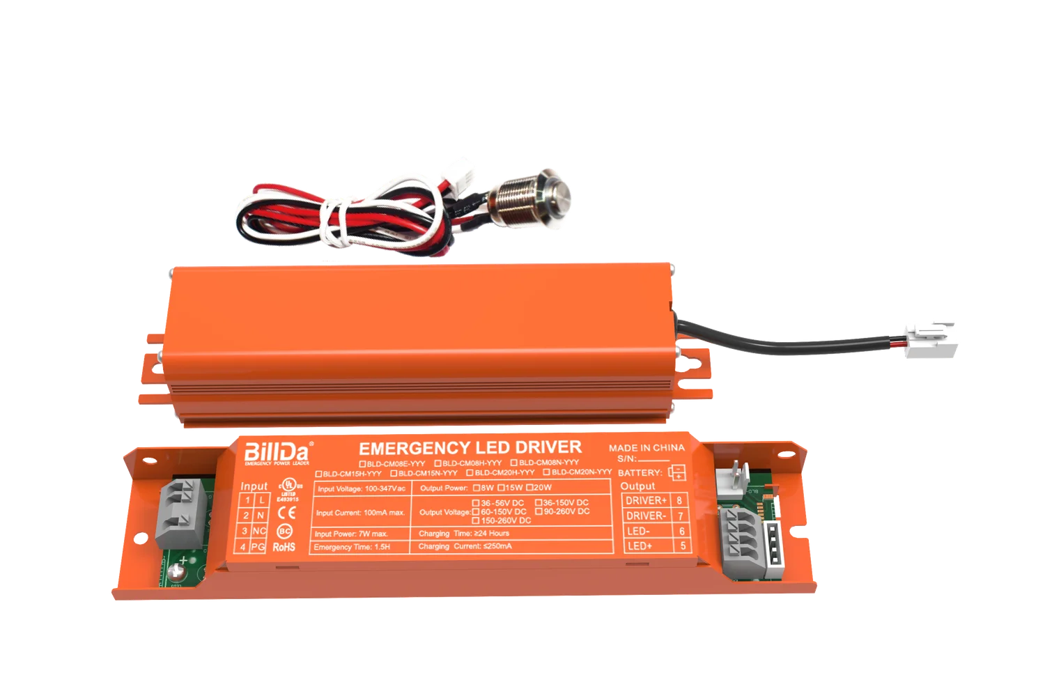 Emergency LED Driver, 100-347Vac, 36-56Vdc, 8W, Type A - view 2