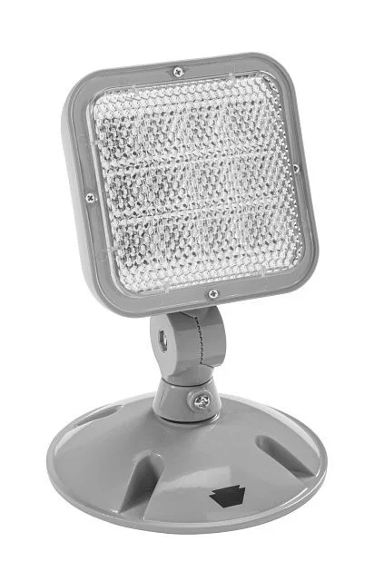 Emergency Light | Outdoor | Remote Single Head | Style 2 | Silver Color | 6500K Single Head | Surface Mount | Low Voltag