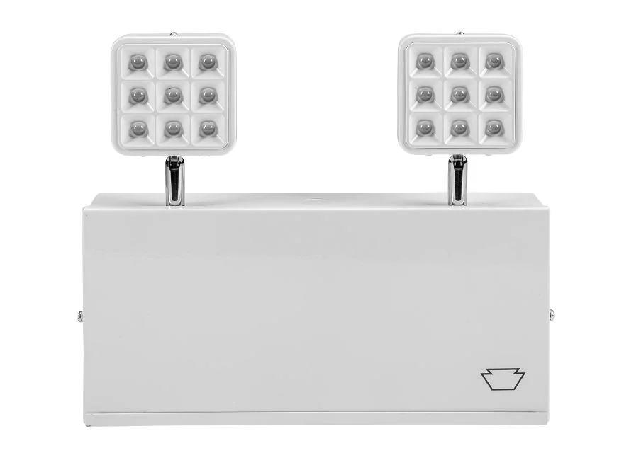 Emergency Light | Steel | NYC & Chicago Compliant | Style 1 | White Color | 6500K Dual Heads | Surface Mount | 120-277 V