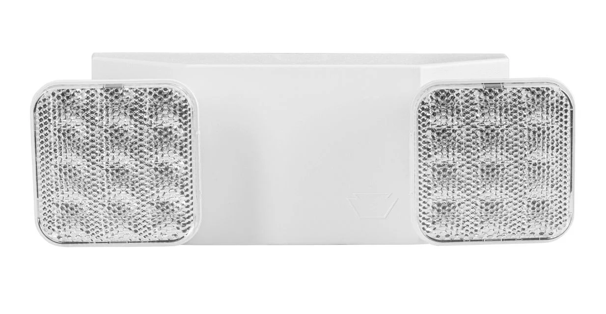 Emergency Light | Thermo Plastic | Style 1 | White Color | 6500K Dual Heads | Surface Mount | 120-277 Vac Input | Emerge