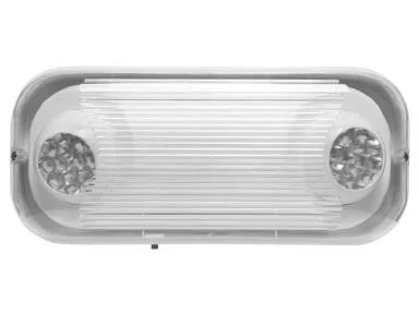 Emergency Light LED, 2 MR16 Heads, White, Battery Backup, Wet Locations