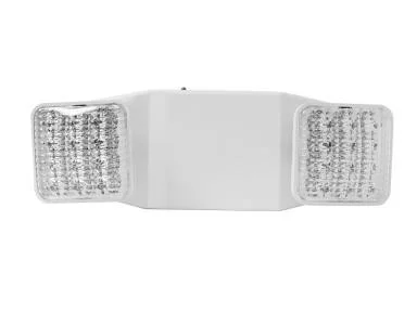 Emergency Light LED, 2 Square Heads, White, Battery Backup