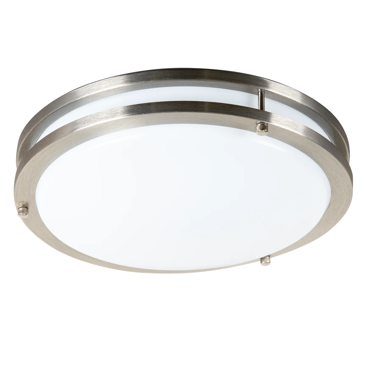 Energetic Lighting FMB Series LED Round Flush Mount, 12", Brushed Nickel, 1200|1050|900 lumens, 16W|14W|12W, 120V, 27...