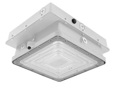 Enhanced Canopy/Parking Garage Fixture, 60W, 120-277V, 3000K/4000K/5000K, White, Controls Ready, Battery Backup