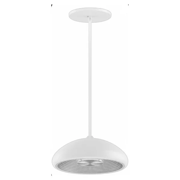 EU Pendant, 8W, 395lm, 3000K, 8" White, Copper Reflector