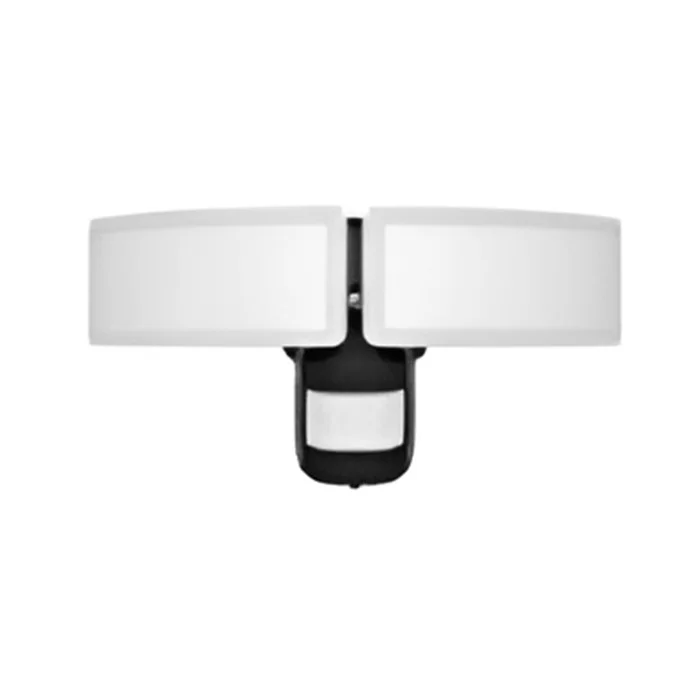Euri Lighting 2-Head Security Light, 30W, 120V, 3000lm, 5CCT, Black Finish, PIR Motion Sensor
