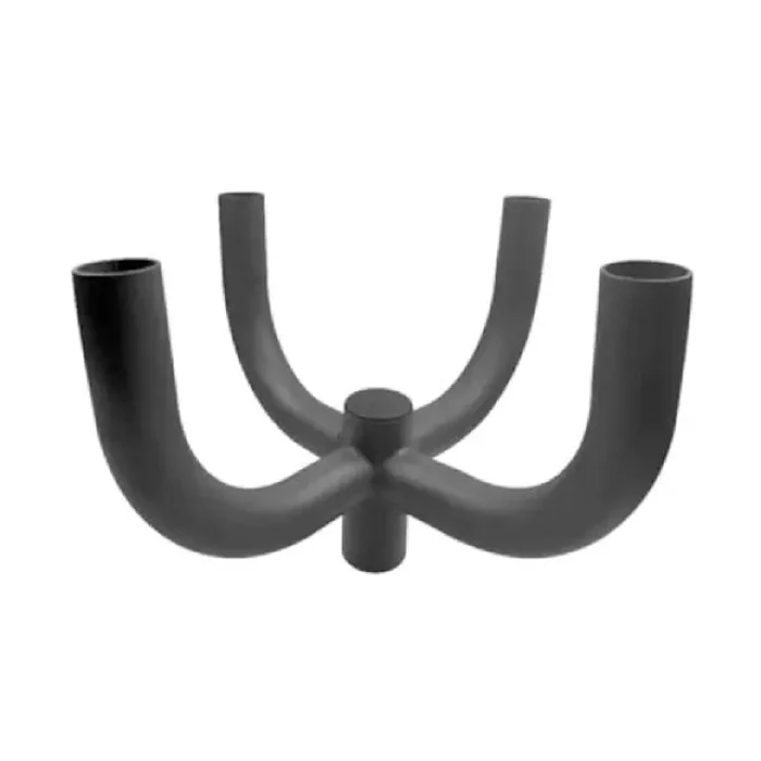 Euri Lighting 90° Quad Bullhorn Pole Top Mount, 2 3/8" O.D. Tenon Fit, Steel, Dark Bronze