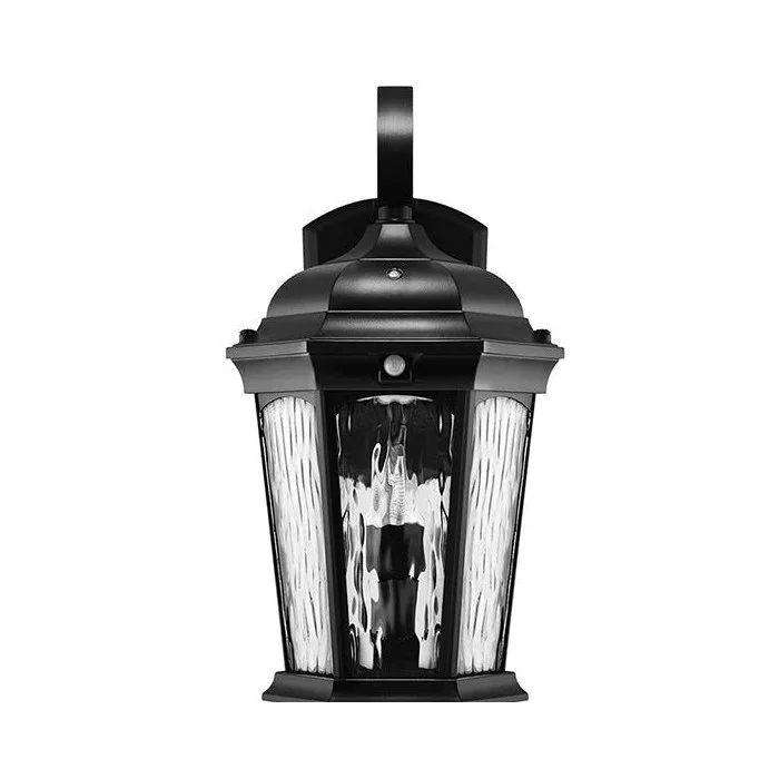Euri Lighting Outdoor Wall Lantern, Integrated LED, 12.5W, 120V, 730lm, 3000K, Bronze Finish, Motion Sensor, Dusk to ...