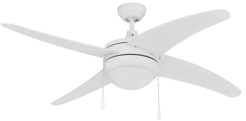 Europa I Ceiling Fan, 4-Curved Blades, 50" Sweep, E26 Socket Base, A19 LED Light Kit Included, 120V - view 2