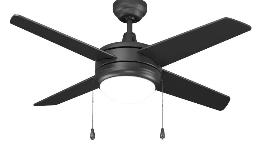 Europa II Ceiling Fan, 4-Blade, 44" Sweep, E26 Socket Base, LED Light Kit Included, 120V