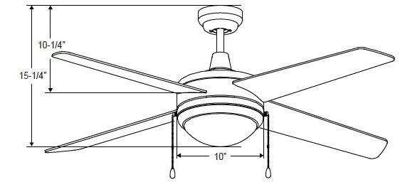 Europa IV Ceiling Fan with Integrated LED Light Kit, 52" Sweep, Brushed Nickel/Brushed Nickel, No Pull Chain