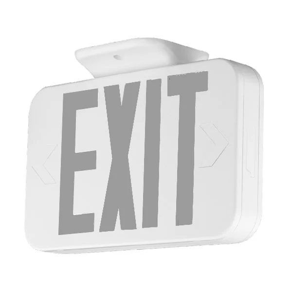 Exit Sign, 120V/277V, White Housing, Green Letters, Two Sided with Battery Backup and HO Remote-Capable