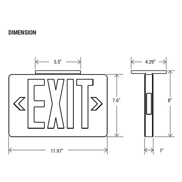 Exit Sign, 2-faced, Red, White, Universal mounting - view 2