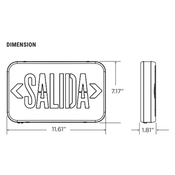 Exit Sign, 2-faced, Salida, White, Universal Mounting - view 2