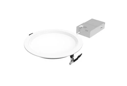 Fire Rated 8in Slim Downlight, Color Selectable, 19W, 1600 Lumen, Baffle Trim, 120V Triac Dimmable