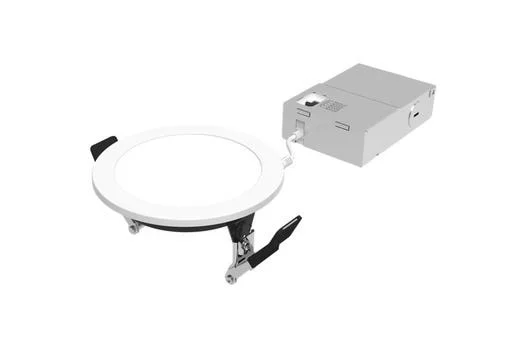 Fire Rated 4in Slim Downlight, Color Selectable, Baffle Trim, 120V Triac Dimmable