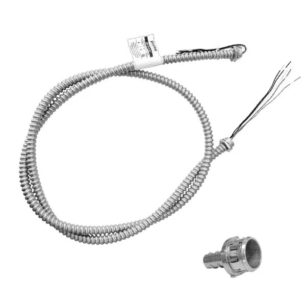 Fixture Whip, 18 AWG, Black/White/Green/Purple/Gray, 3/8 in by 6 ft, Snap In