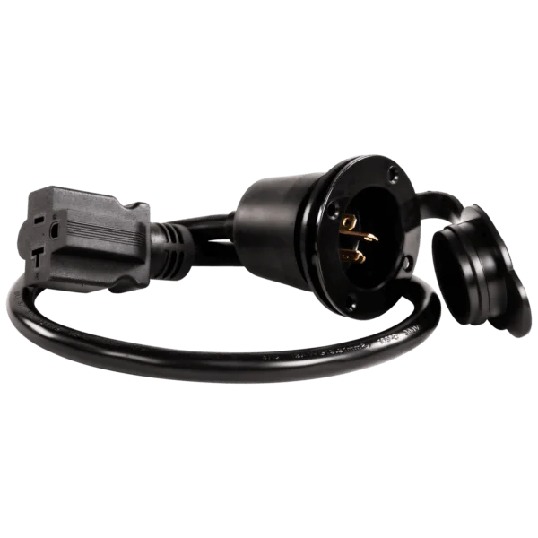 Flanged Inlet, 22 Inch Extension Cord, 20A, NEMA 5-20P