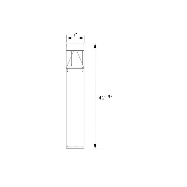 Flat Top Bollard, 15W LED, 4000K, Replacement Polycarbonate Lens - view 2