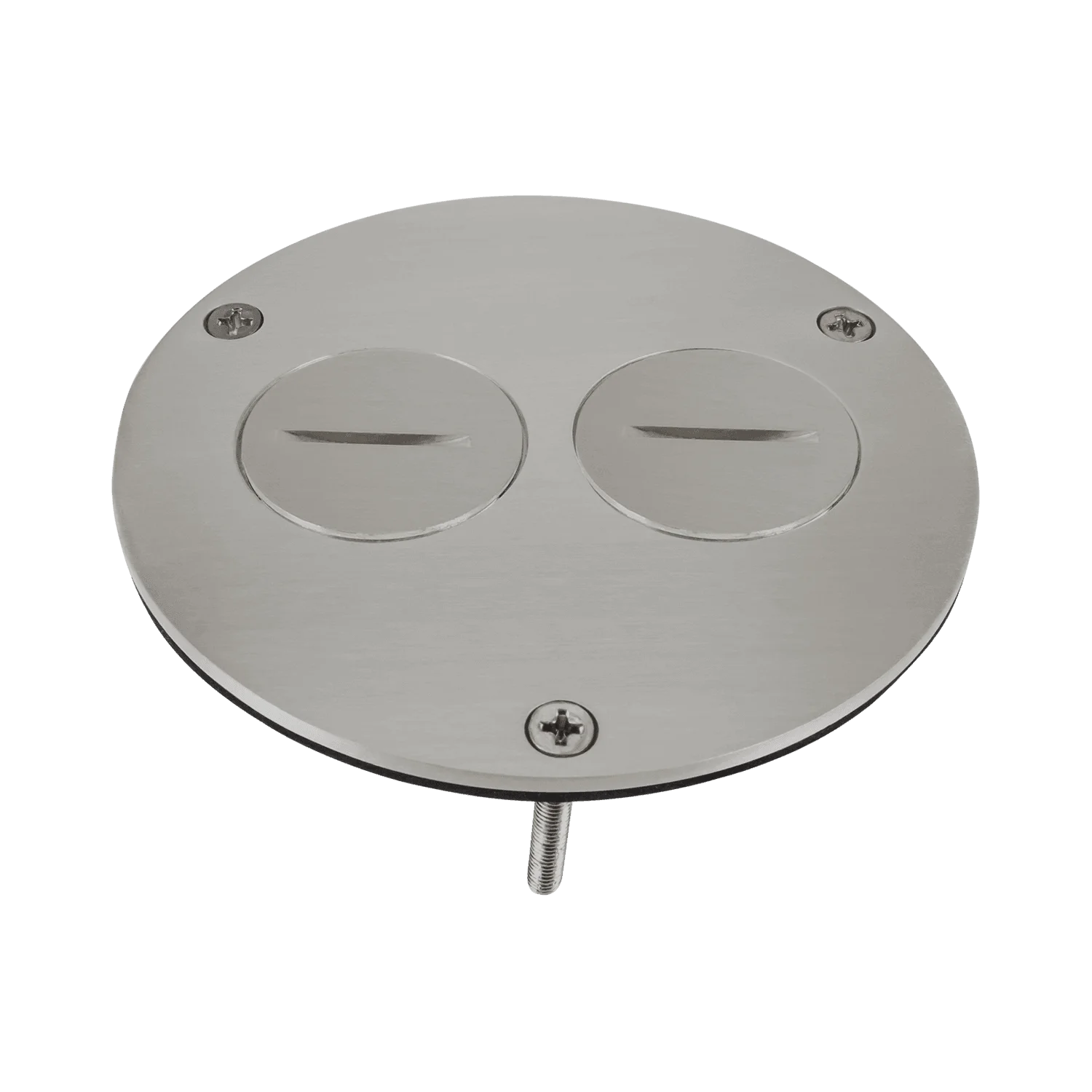 Flush Round Floor Box Cover, 4" Diameter, with 20A Tamper & Weather Resistant Receptacle, Brass