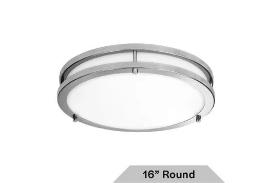 Flushmount Double Ring, 16", Color Selectable 2700K/3000K/3500K/4000K/5000K, Brushed Nickel, 120V - view 2