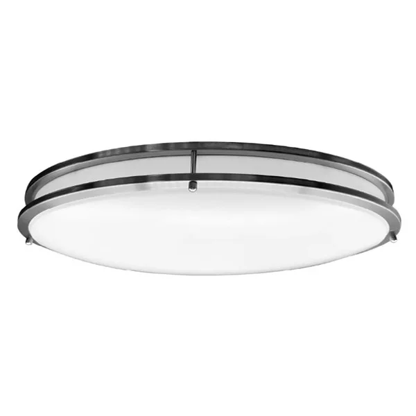 Flushmount Oval Double Ring, 32", Color Selectable 2700K/3000K/3500K/4000K/5000K, Brushed Nickel, 120V, Triac Dimming