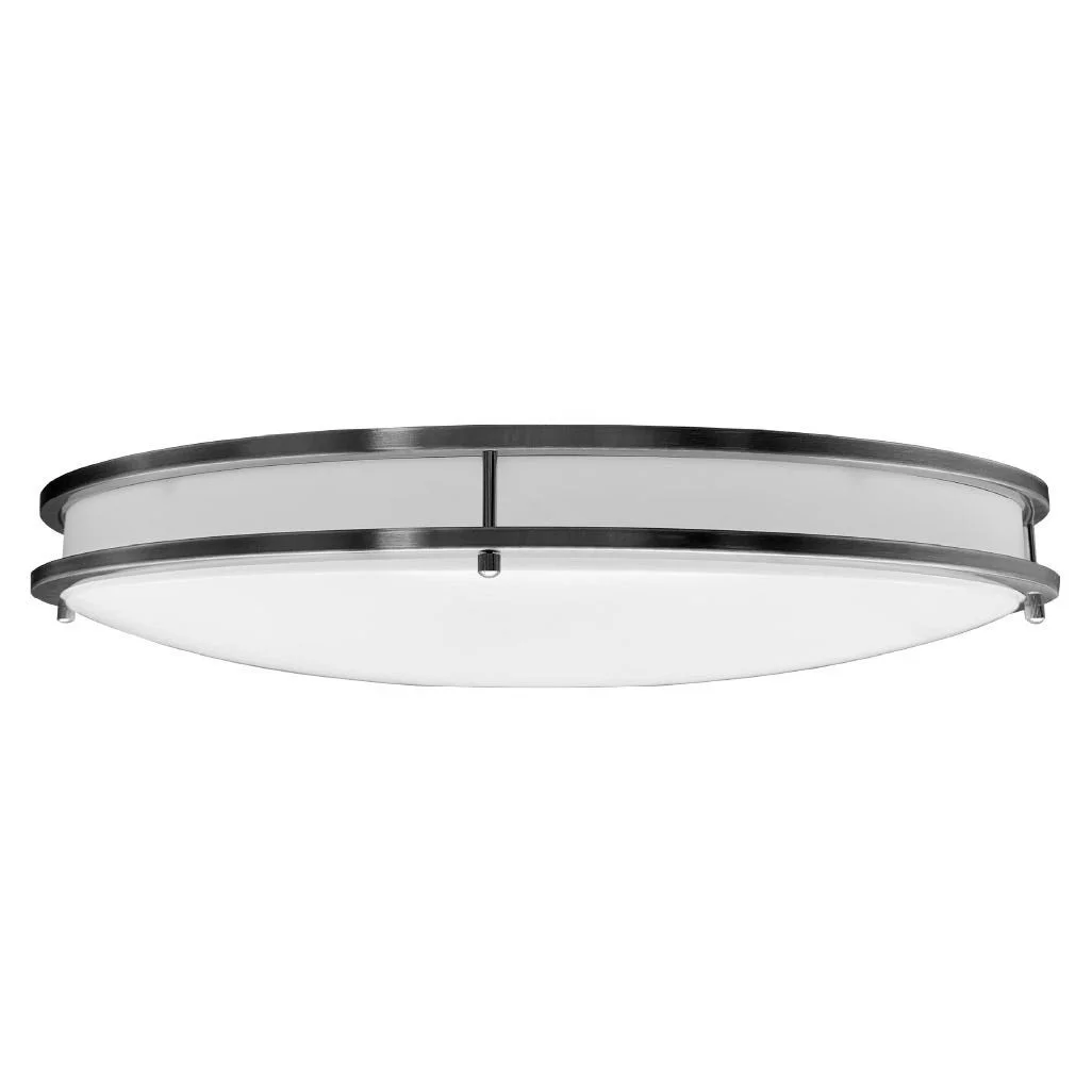 Flushmount Oval Double Ring, 32", Color Selectable 2700K/3000K/3500K/4000K/5000K, Brushed Nickel, 12...