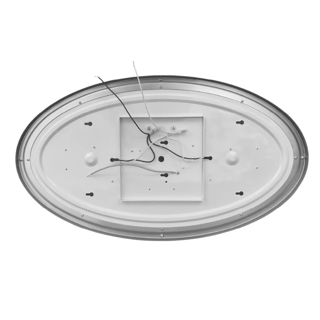 Flushmount Oval Double Ring, 32", Color Selectable 2700K/3000K/3500K/4000K/5000K, Brushed Nickel, 12...