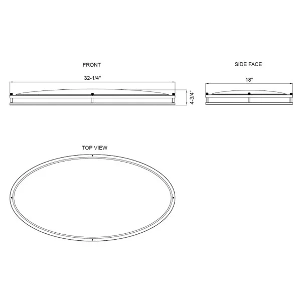 Flushmount Oval Double Ring, 32", Color Selectable 2700K/3000K/3500K/4000K/5000K, Brushed Nickel, 12...