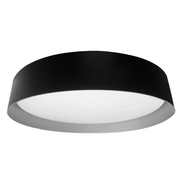 Flushmount Thick Black Ring, 14" Round, Color Selectable 2700K/3000K/3500K/4000K/5000K, Black/Gold Finish, 120V