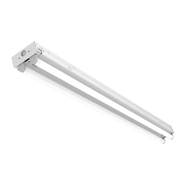 4ft LED Strip Fixture, 2 Lamp, White Aluminum Reflector, Unshunted Socket, Pre-Wired Kit for Single Ended LED Tubes