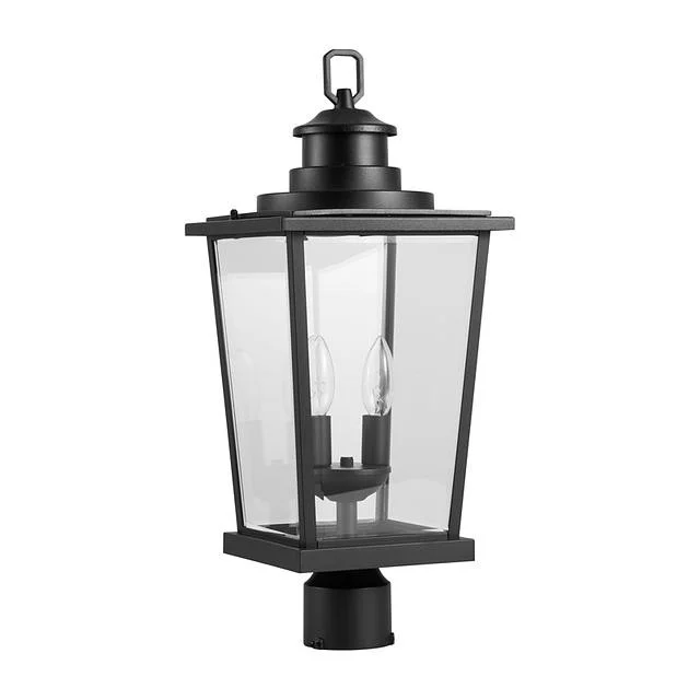 Fullman 2-Light Outdoor Light, 2-Light, Clear Glass, Black Finish