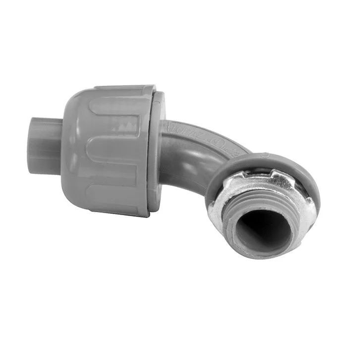 Garvin Industries 1-1/2" Liquidtight 90° Connector, Plastic, Gray