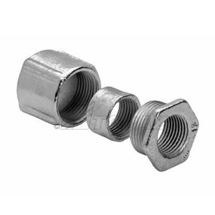 Garvin Industries, 1-1/4" RGD 3-Piece Coupling, Malleable Iron, Hot Dip Galvanized