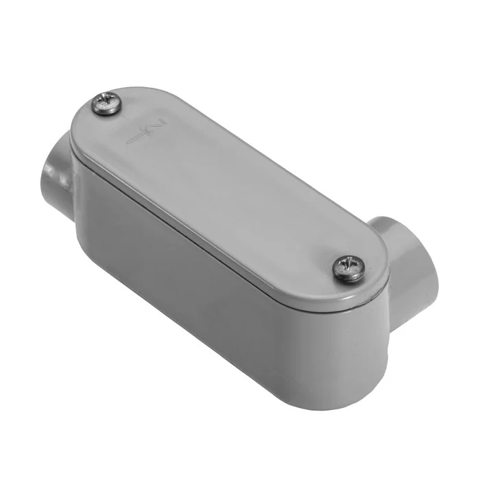 Garvin Industries 1170TZ, 4" PVC LR Conduit Body, Rectangular, Two Hubs, Removable Cover
