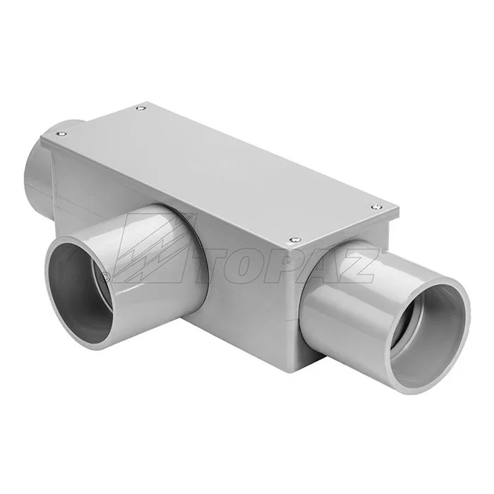 Garvin Industries 1178TZ, 3-Way PVC T Conduit Body, Rectangular, Removable Cover