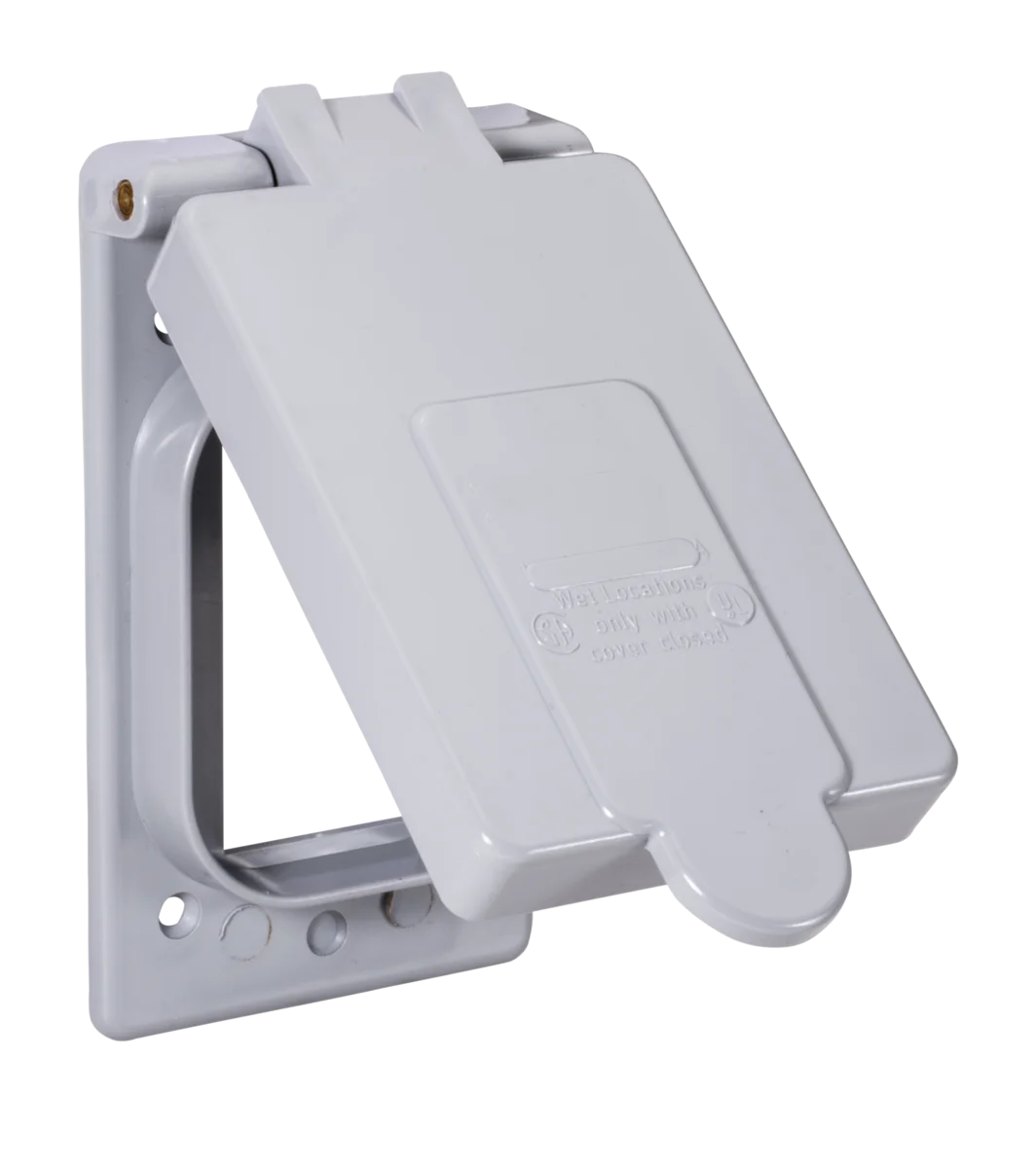 Garvin Industries 1321, GFI Receptacle Cover, Single Gang, PVC, Spring Loaded Lid