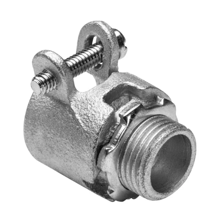 Garvin Industries 160M, 4" Squeeze Type Straight Connector, Malleable Iron, Zinc Plated