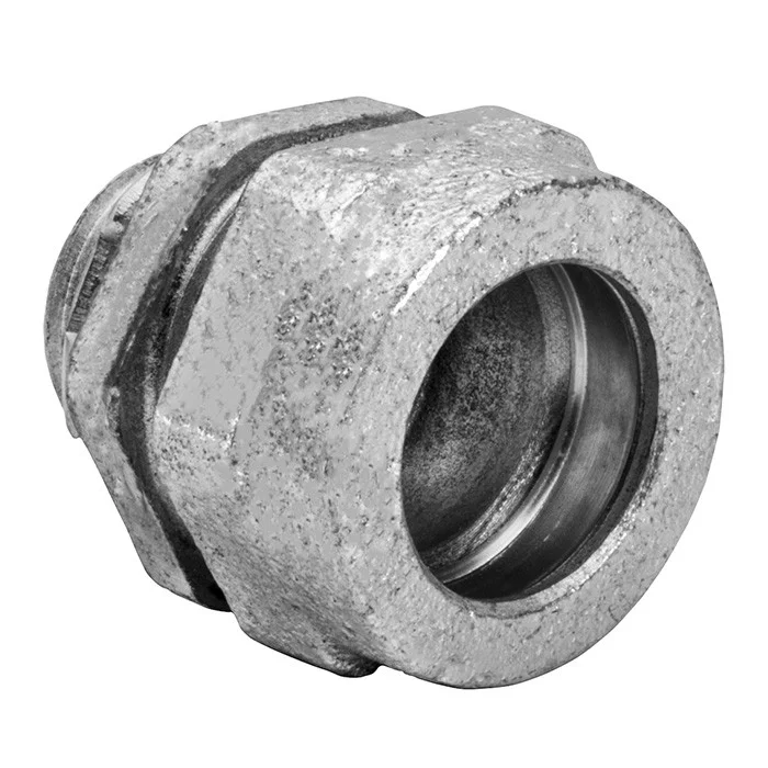 Garvin Industries 2-1/2" Rigid Compression Connector, Malleable Iron, Threadless, Concrete Tight