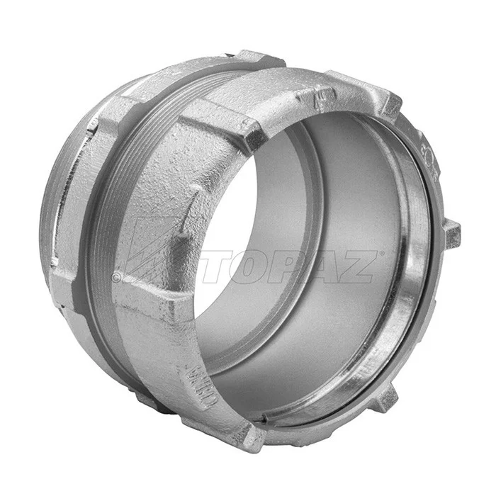 Garvin Industries 270B, 6" Rigid Compression Connector, Malleable Iron, Threadless, Concrete Tight