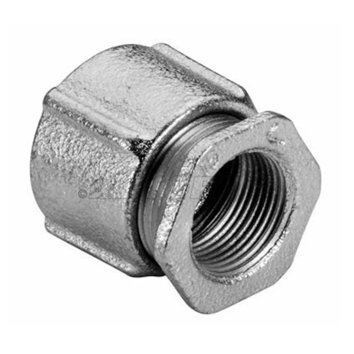 Garvin Industries 2" 3-Piece Coupling, Malleable Iron, Zinc Plated, Threaded Rigid or IMC Conduit - view 2