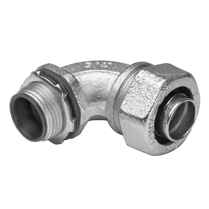 Garvin Industries 2" 90 Degree Liquidtight Connector with 14-4 AWG Lay-in Grounding Lug, Insulated Throat, Zinc Elect...