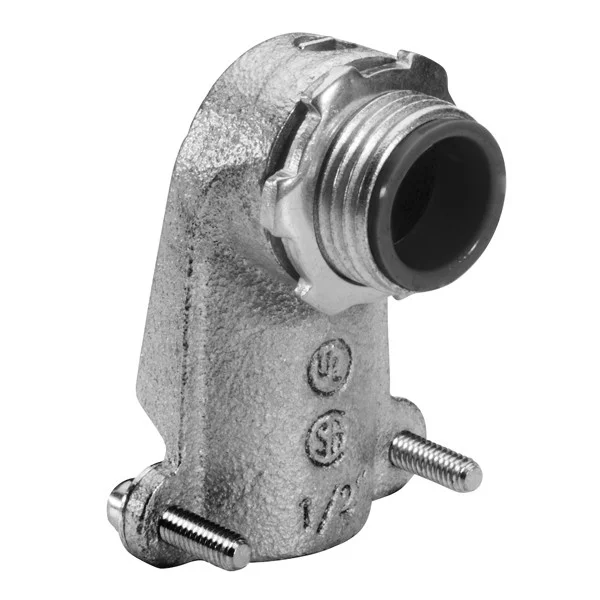 Garvin Industries 103MI, 1" Flexible Metallic Conduit 90° Malleable Iron Insulated Connector, Squeeze Type, Zinc Plated