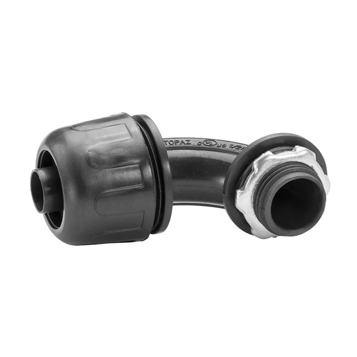 Garvin Industries 2" LT 90 Degree Connector, Black, For Flexible Non-Metallic Liquidtight Tubing